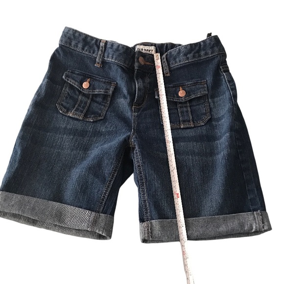 ✨Sold✨Old Navy Girls Dark Denim Shorts With Pockets Size 14 Adjustable Waist - Picture 12 of 14